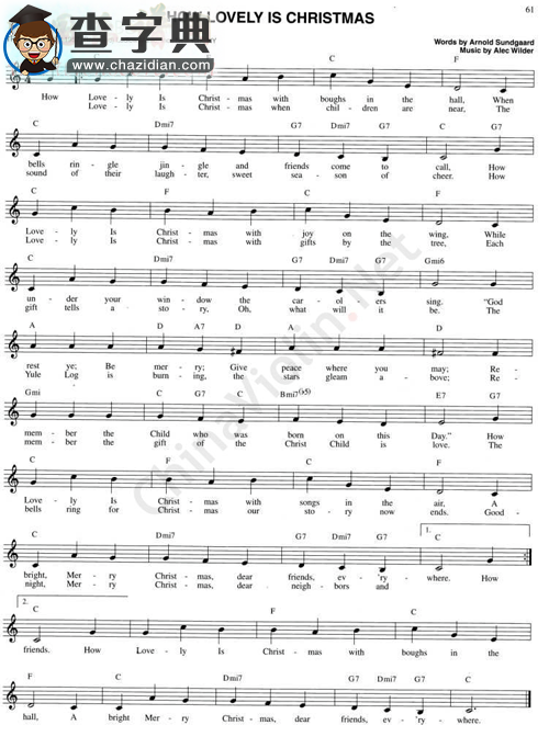 86.how lovely is christmas小提琴谱