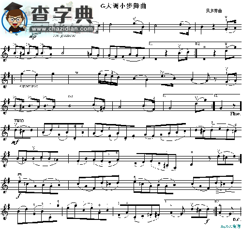 贝多芬g大调小步舞曲小提琴谱