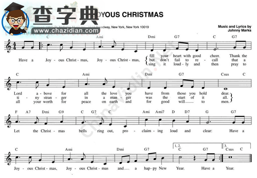 109.joyous christmas小提琴谱