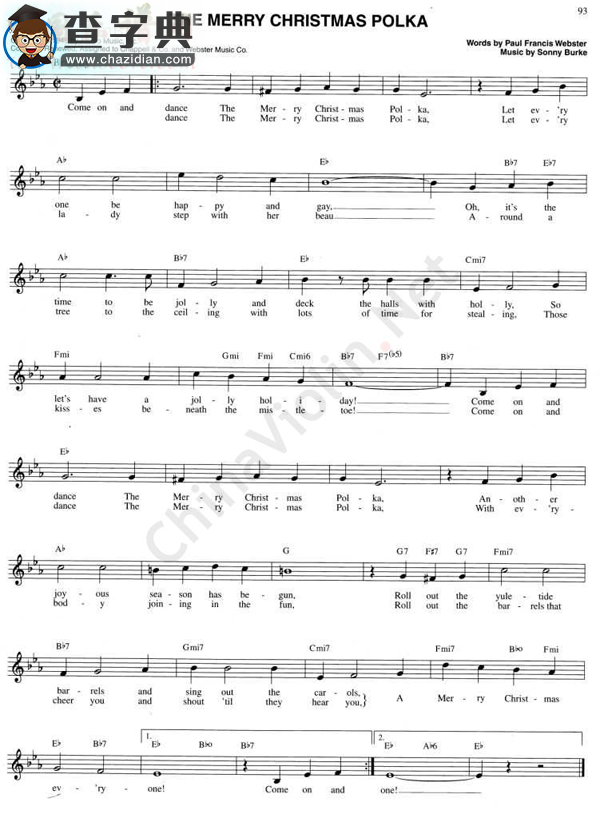 120.the merry christams polka小提琴谱
