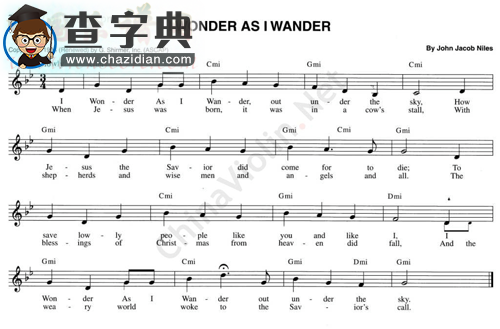 98.i wonder as i wander小提琴谱