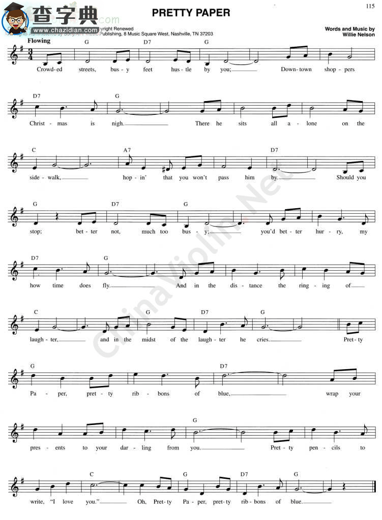 152.pretty paper小提琴谱