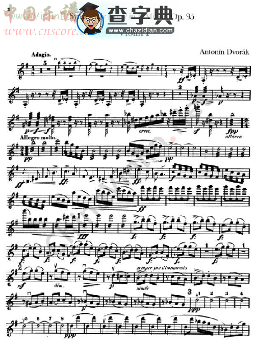 symphony no.9 in e minor. op.95 (new world)第一小提琴小提琴谱