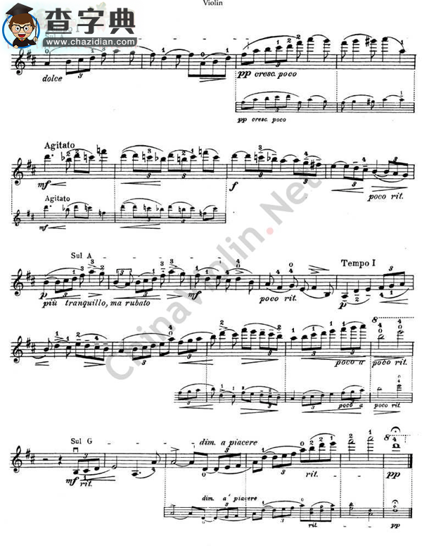 glazunov格拉祖诺夫《meditation》op.32小提琴谱