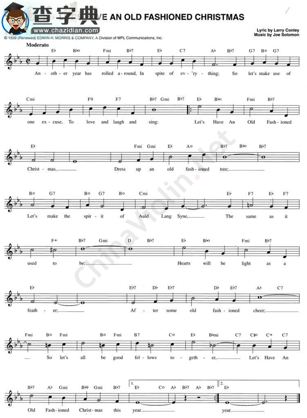 113.let`s have an old fashioned christmas小提琴谱