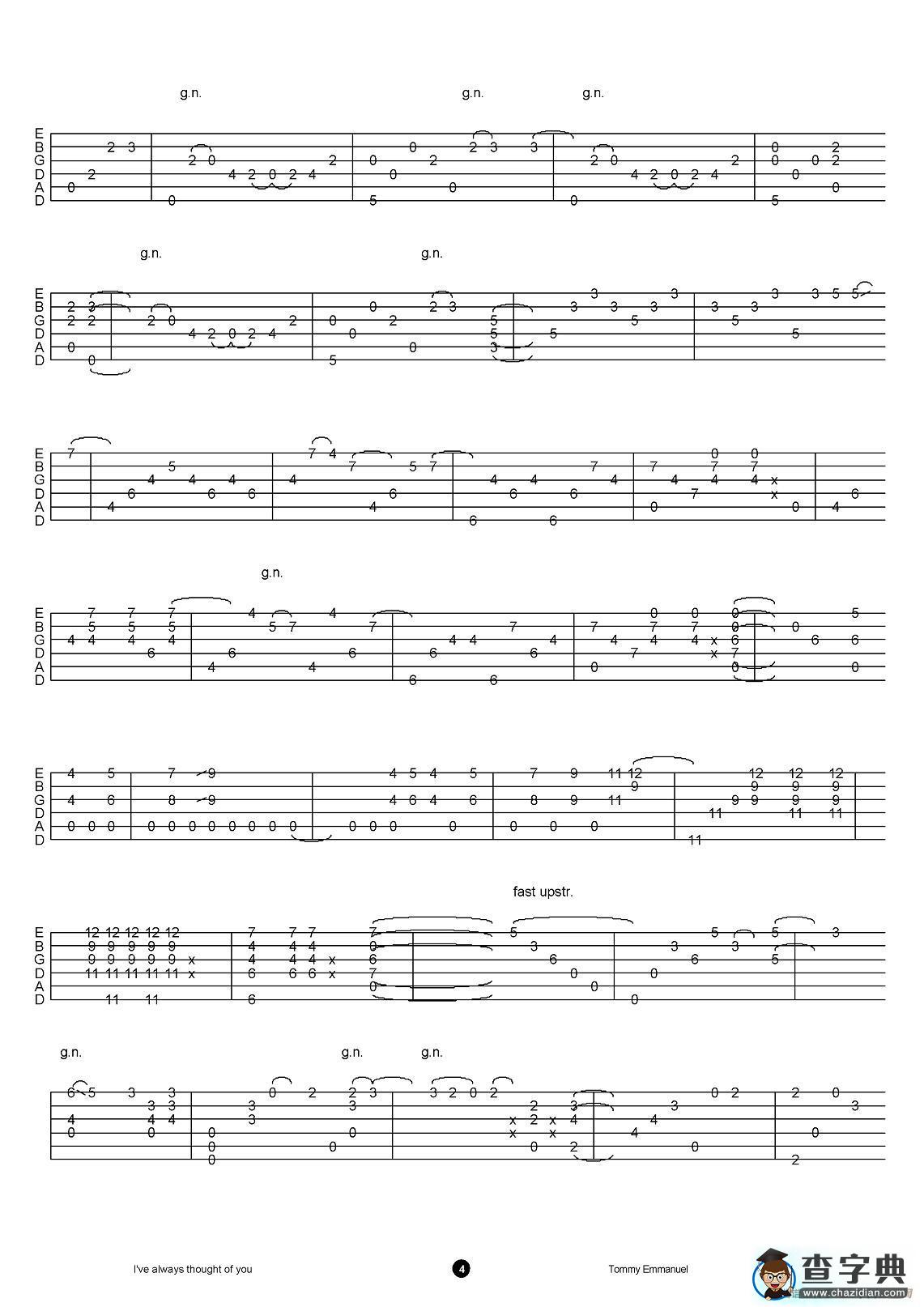 tommy emmanuel；i have always thought of you（指弹吉他）吉他谱