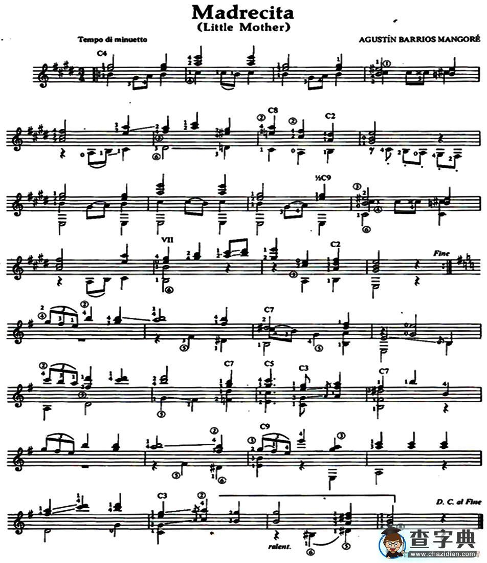 Madrecita（古典吉他）吉他谱