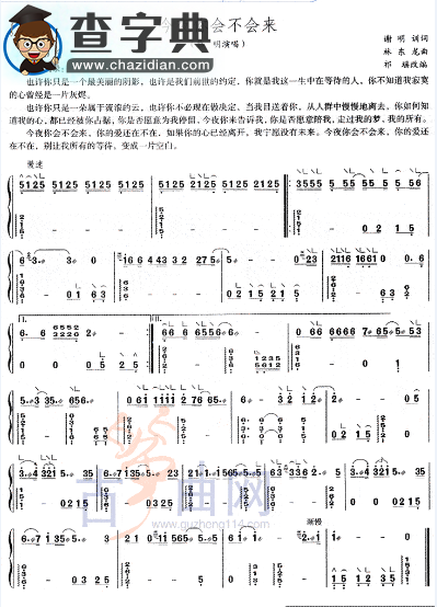 今夜你会不会来古筝谱