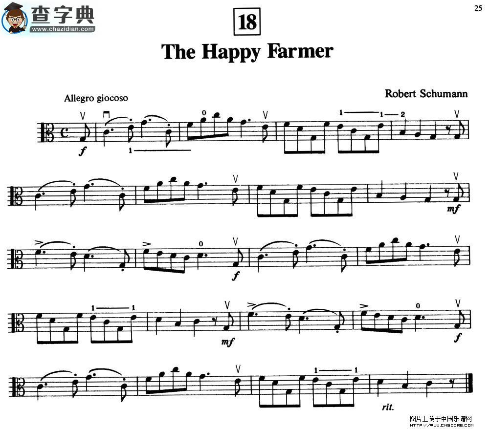 The Happy Farmer小提琴谱