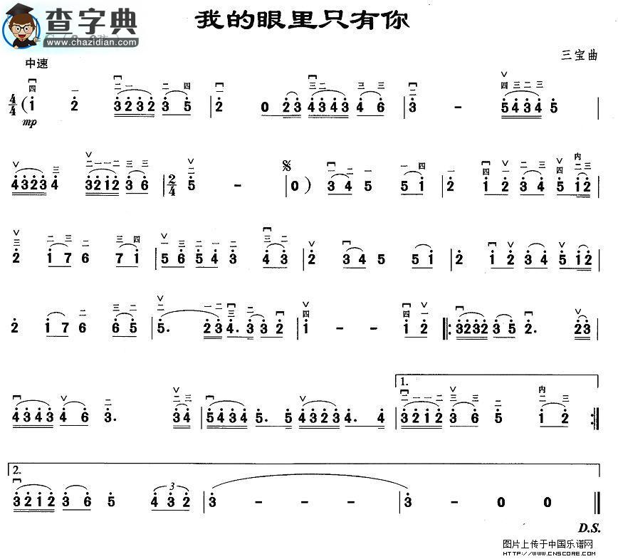 我的眼里只有你二胡谱