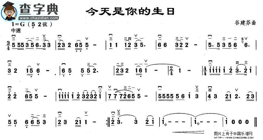 今天是你的生日二胡谱