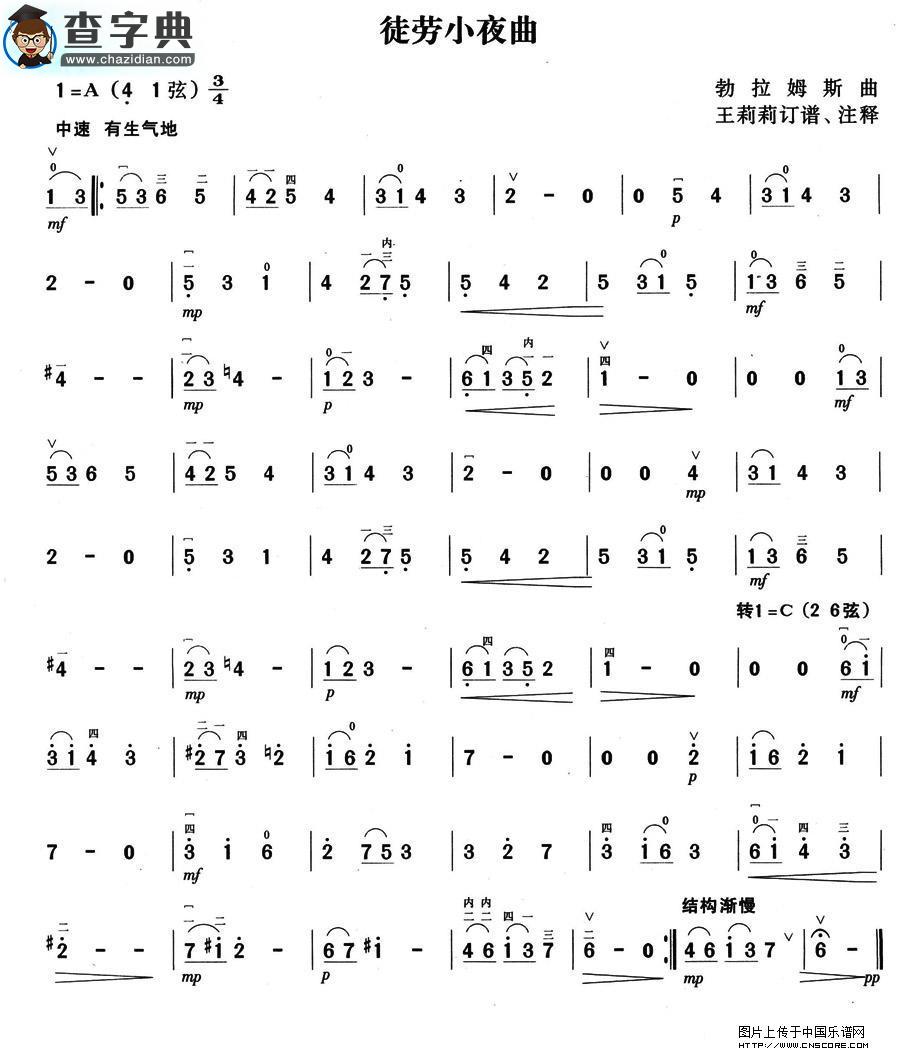 徒劳小夜曲二胡谱