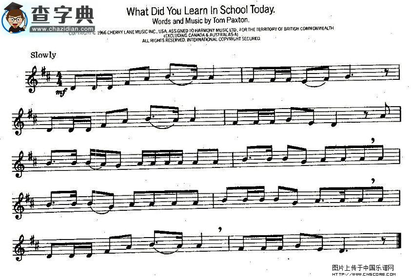 What Did You Leaen In School Today萨克斯谱