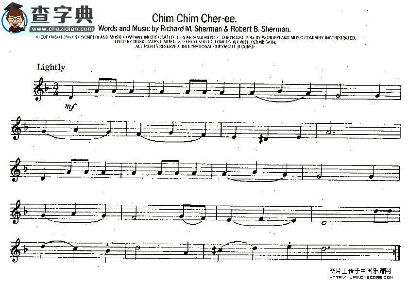 Chim Chim Cher-ee萨克斯谱