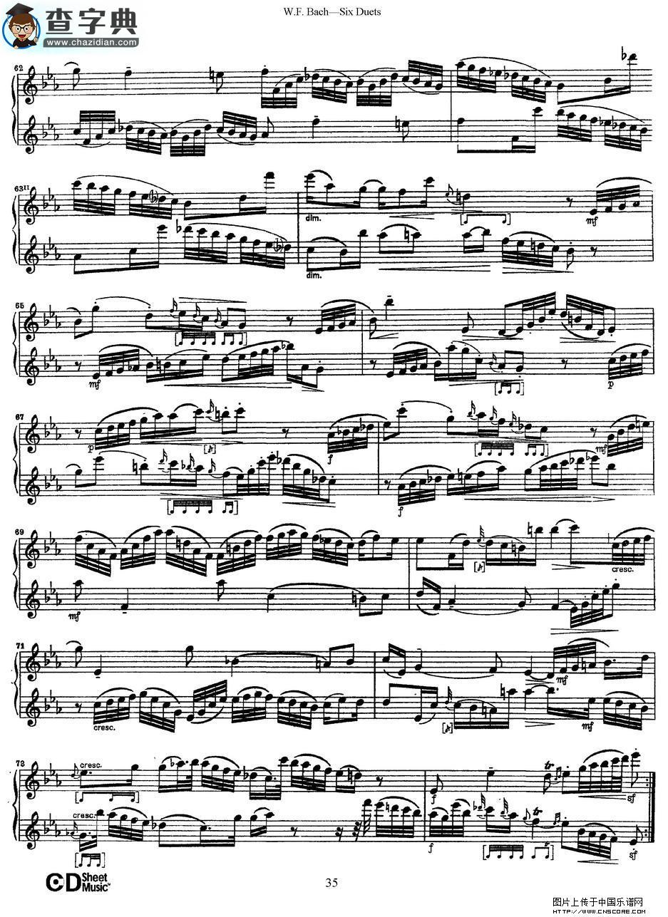 Six Duets萨克斯谱
