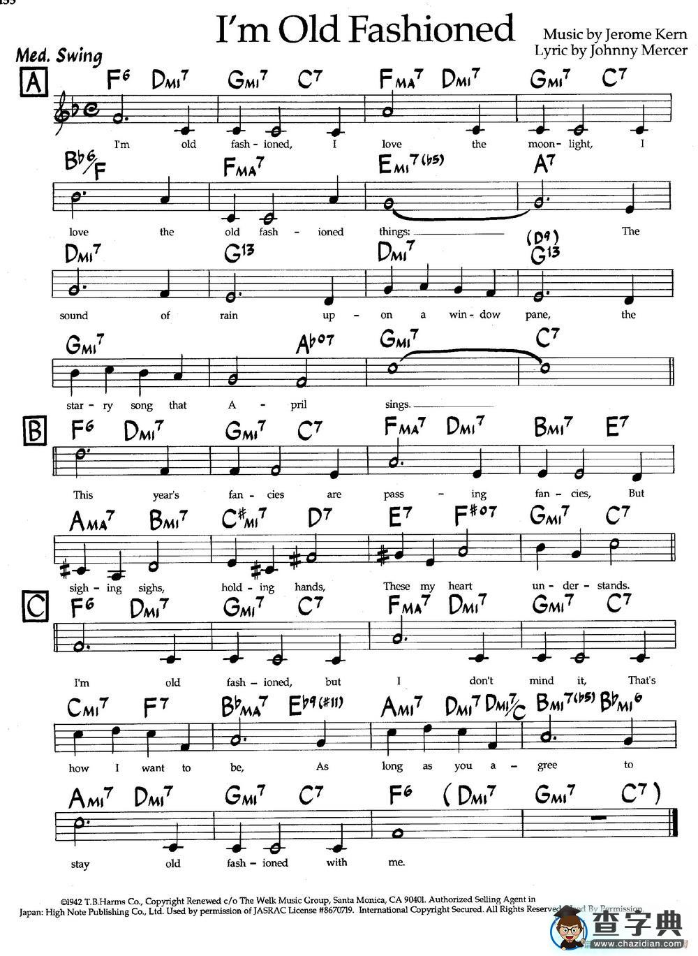 Im Old Fashioned（爵士钢琴曲）钢琴谱