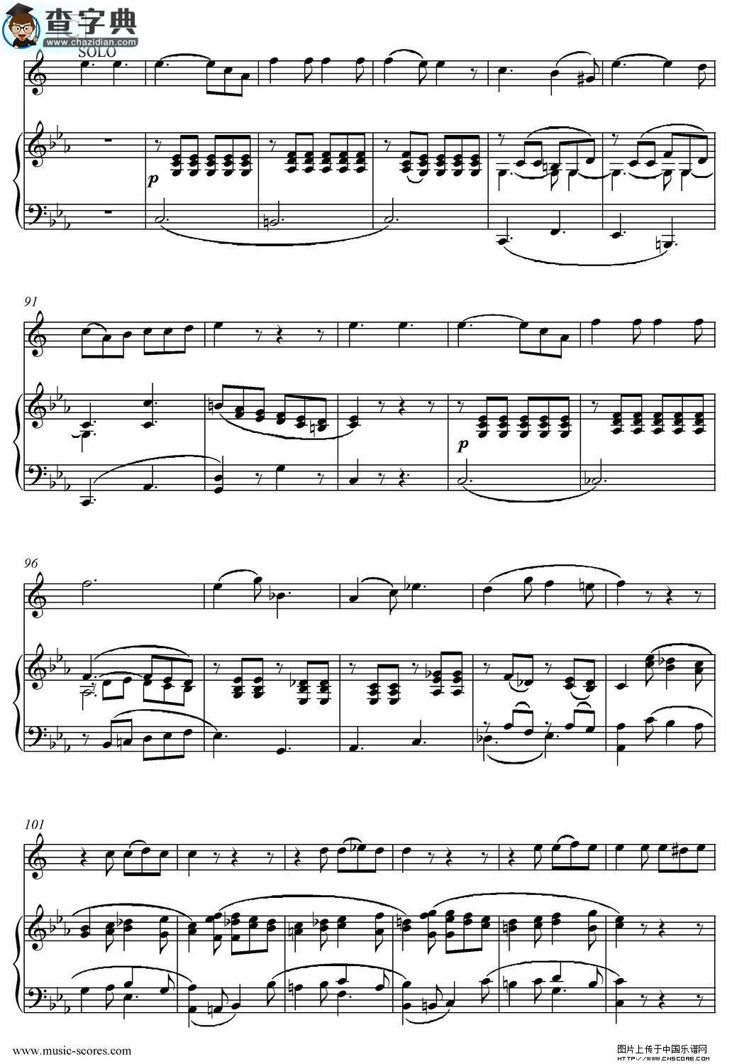 Mozart：Concerto KV495 No.4-3st Rondo 回旋曲萨克斯谱