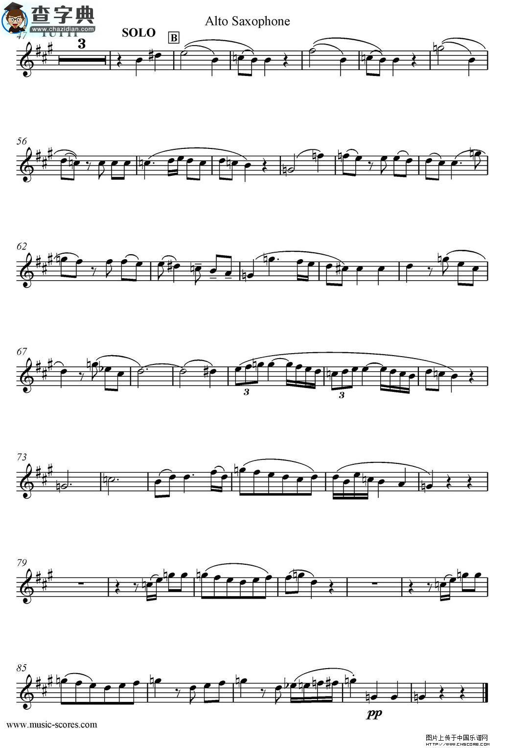 Mozart：Concerto KV495 No.4-2st萨克斯谱