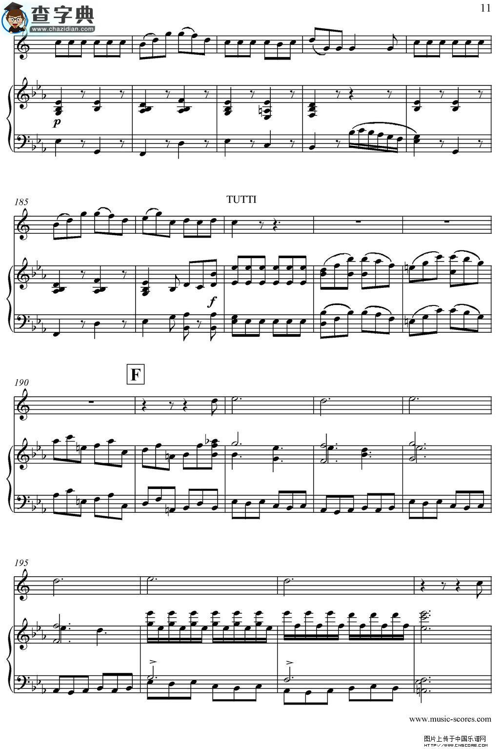 Mozart：Concerto KV495 No.4-3st Rondo 回旋曲萨克斯谱