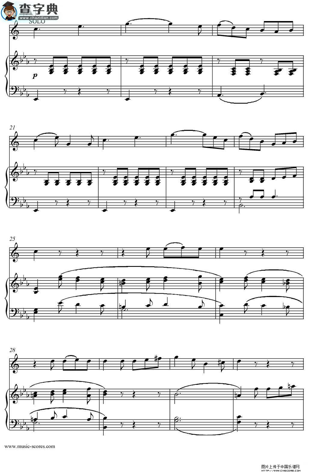Mozart：Concerto KV495 No.4-3st Rondo 回旋曲萨克斯谱