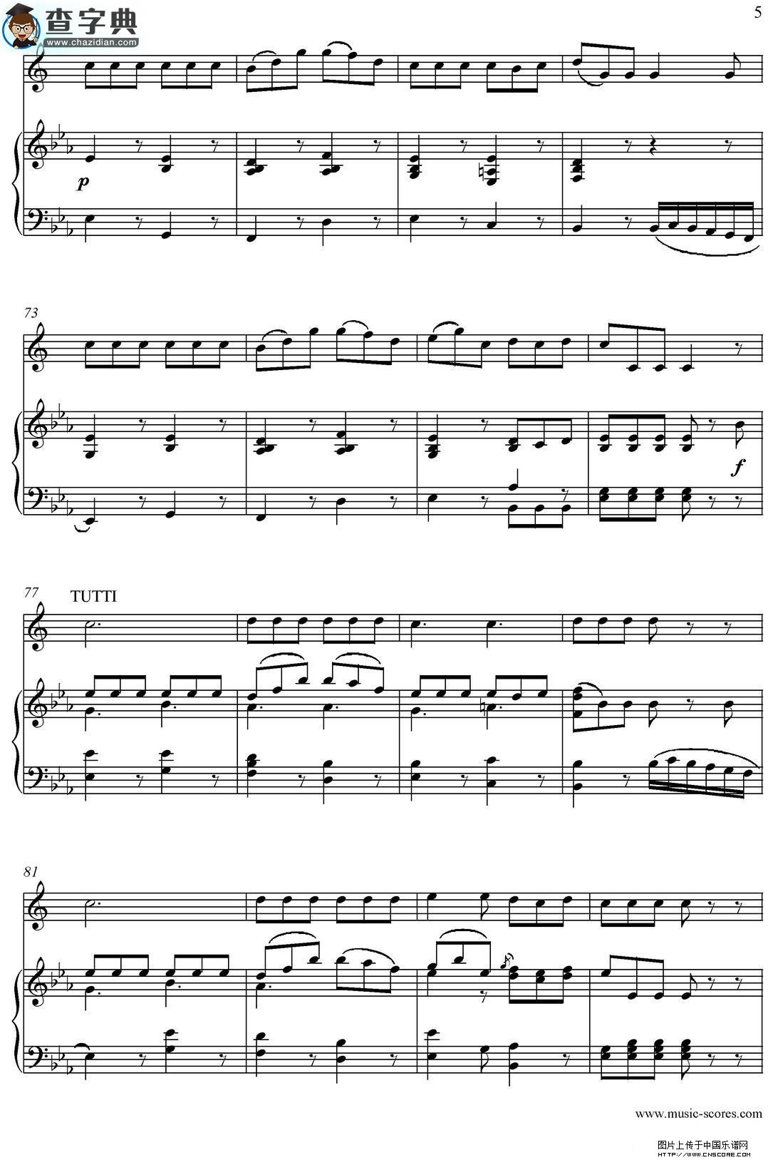 Mozart：Concerto KV495 No.4-3st Rondo 回旋曲萨克斯谱
