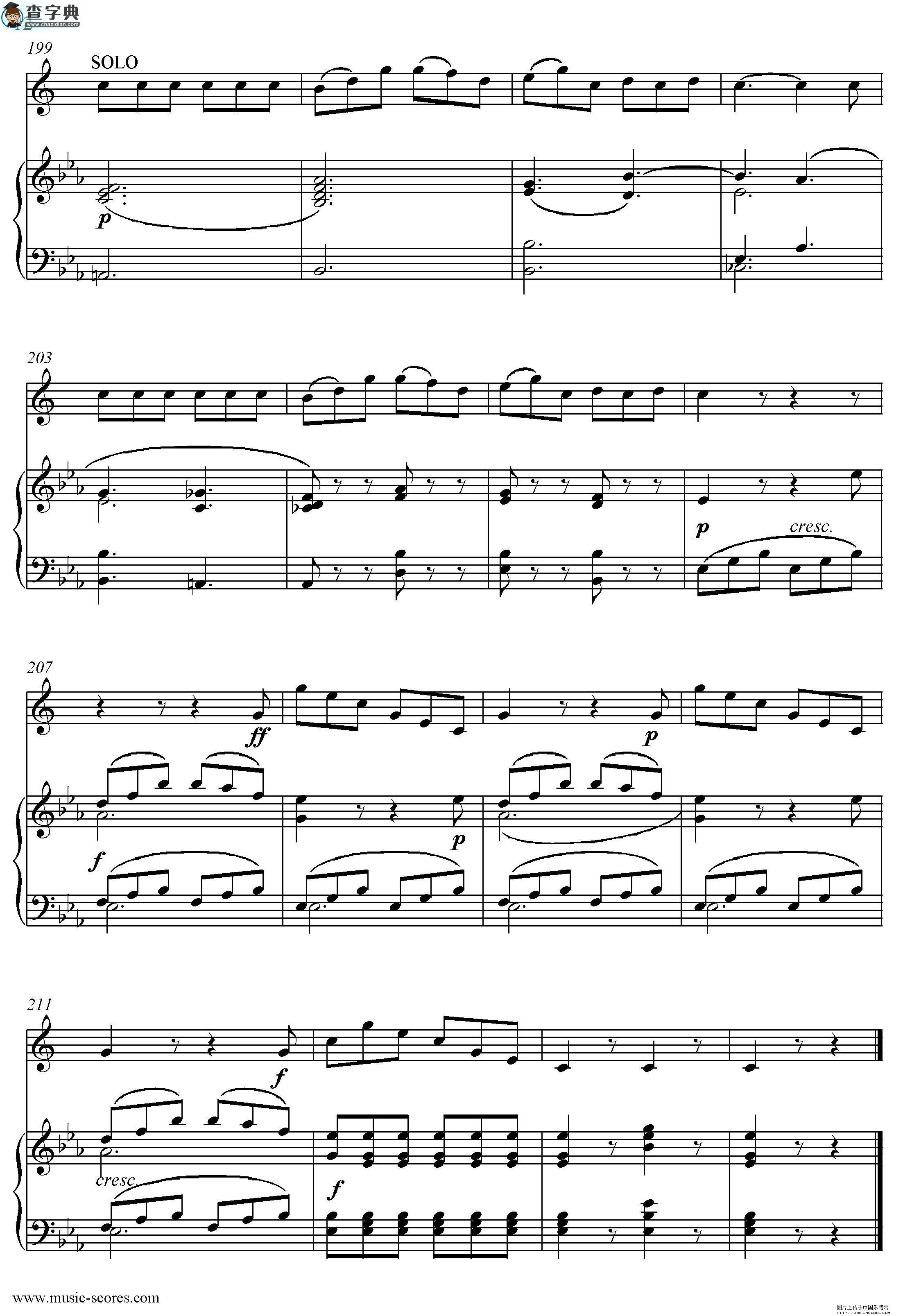 Mozart：Concerto KV495 No.4-3st Rondo 回旋曲萨克斯谱