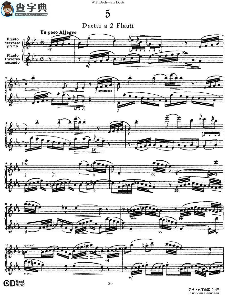 Six Duets萨克斯谱