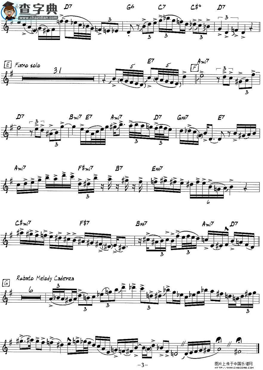 Stars Fell On Alabama萨克斯谱