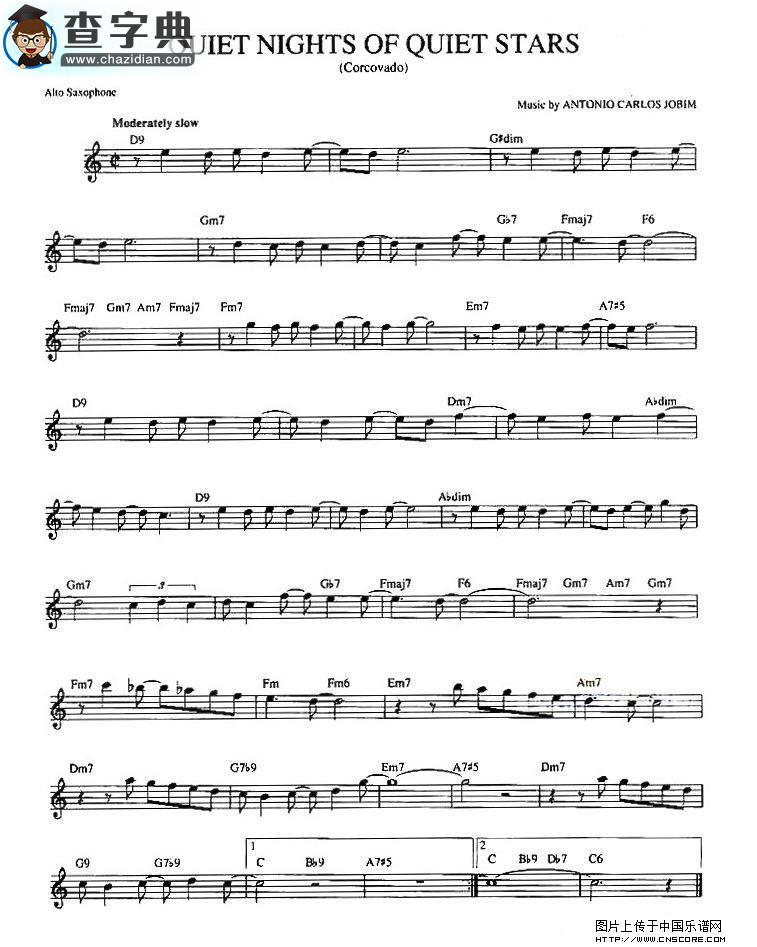 Quiet Nights Of Quiet Stars萨克斯谱