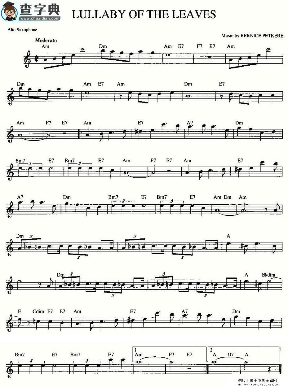 LULLABY OF THE LEAVES萨克斯谱
