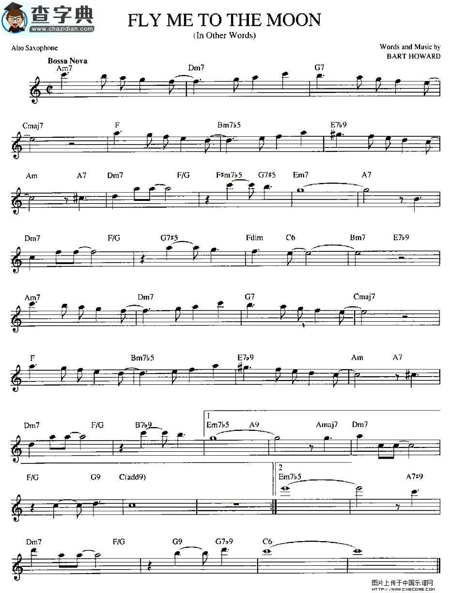 FLY ME TO THE MOON萨克斯谱