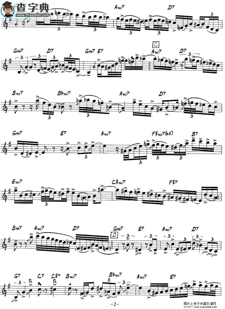 Stars Fell On Alabama萨克斯谱