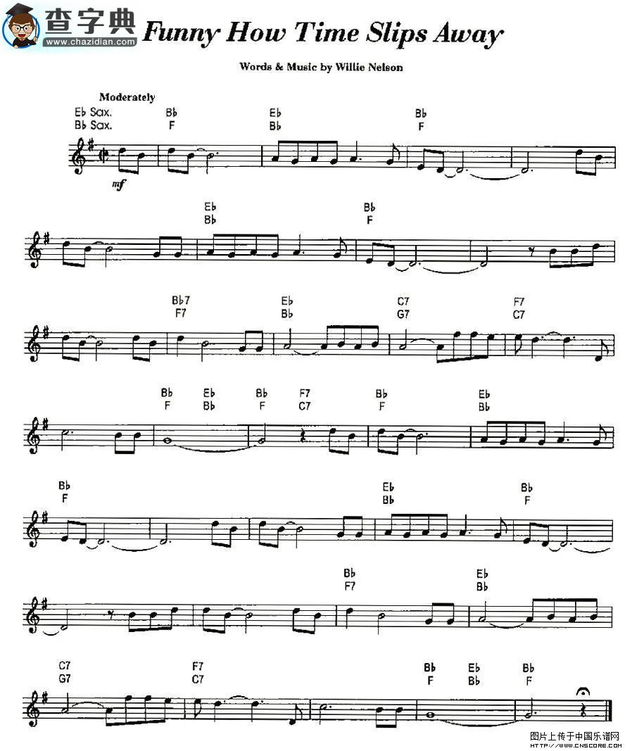 Funny How Time Slips Away萨克斯谱