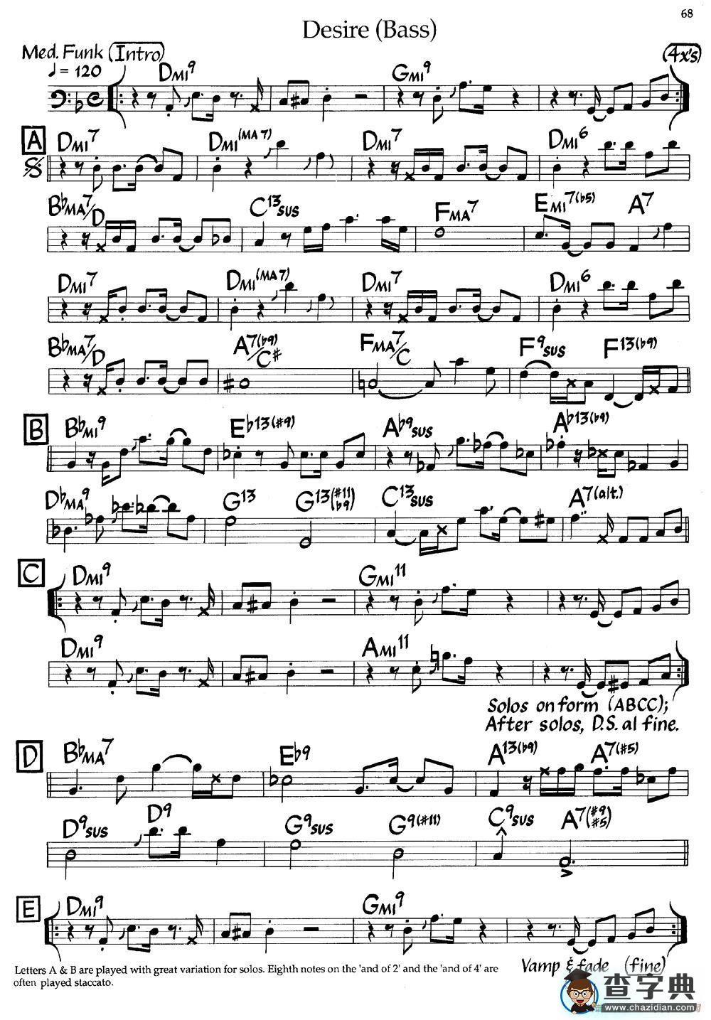 Desire（爵士钢琴曲）钢琴谱