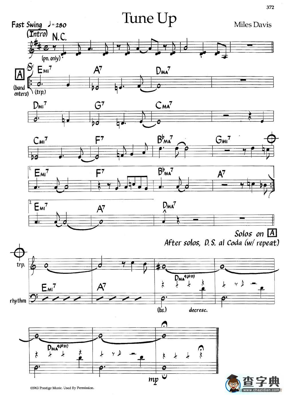 Tune Up（爵士钢琴曲）钢琴谱