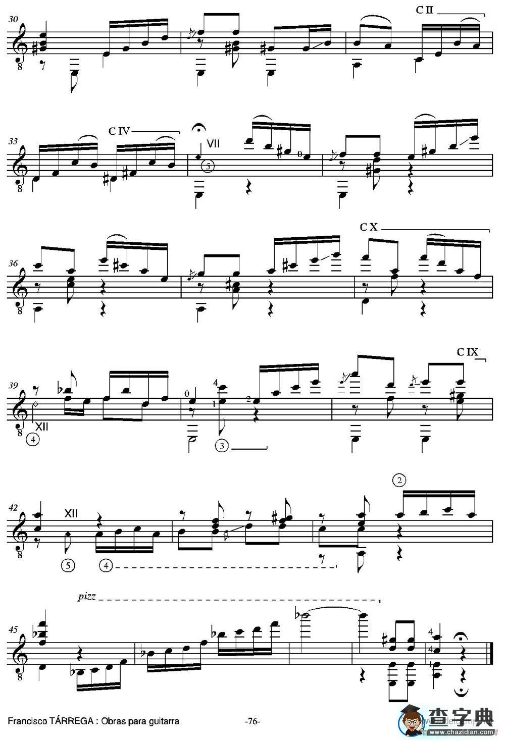 MARIA(Gavota A mi querido amigo el eminente Mandolinista D.Baldomero Cateura)（古典吉他）吉他谱