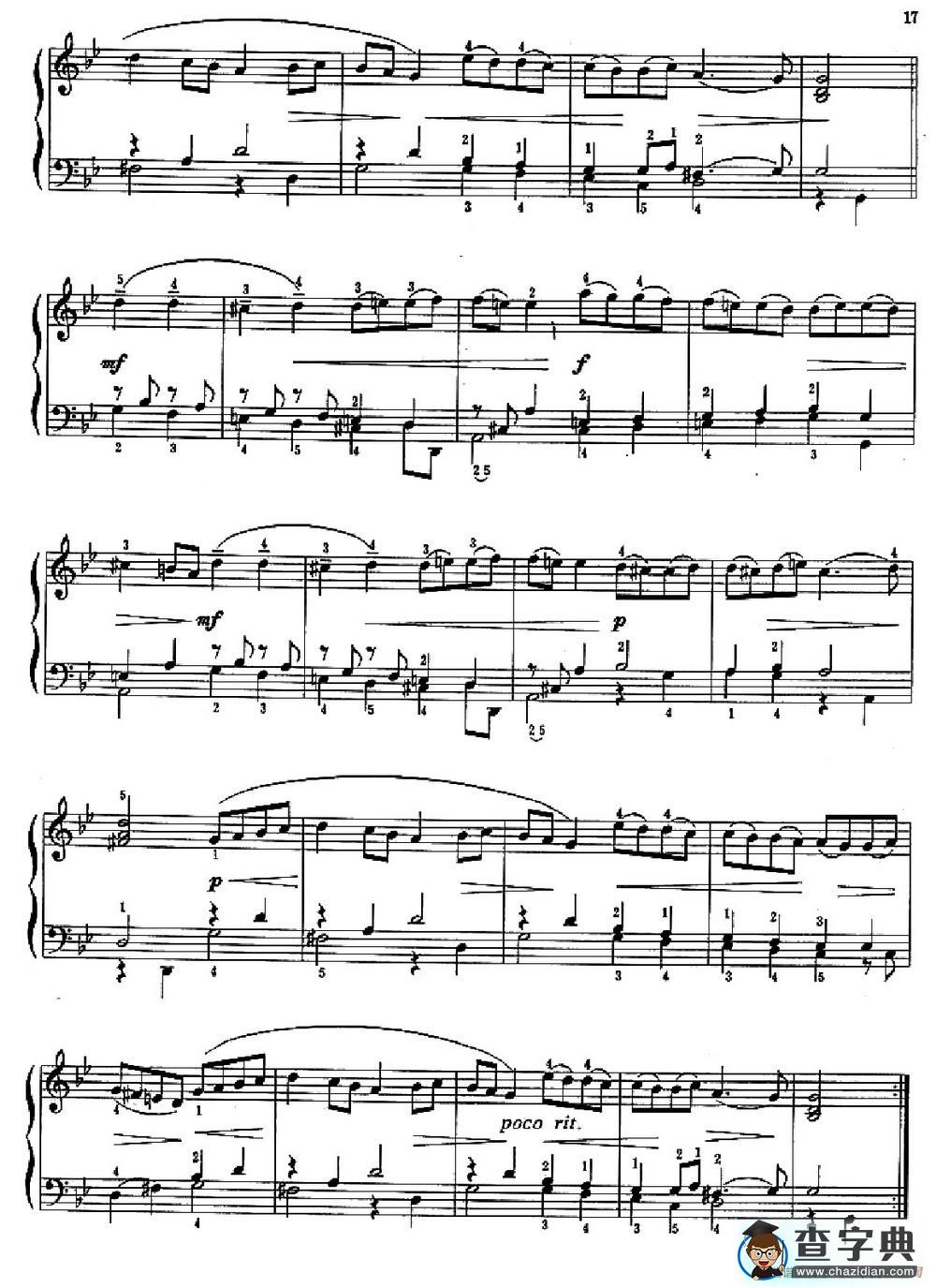 加伏特舞曲（练习分句、渐强渐弱及歌唱般的弹奏）钢琴谱