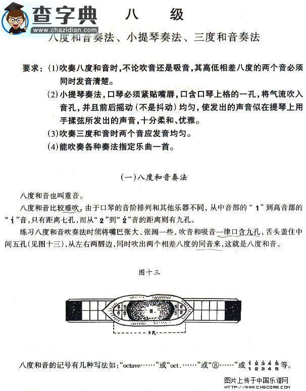 考级八级曲目：童年口琴谱