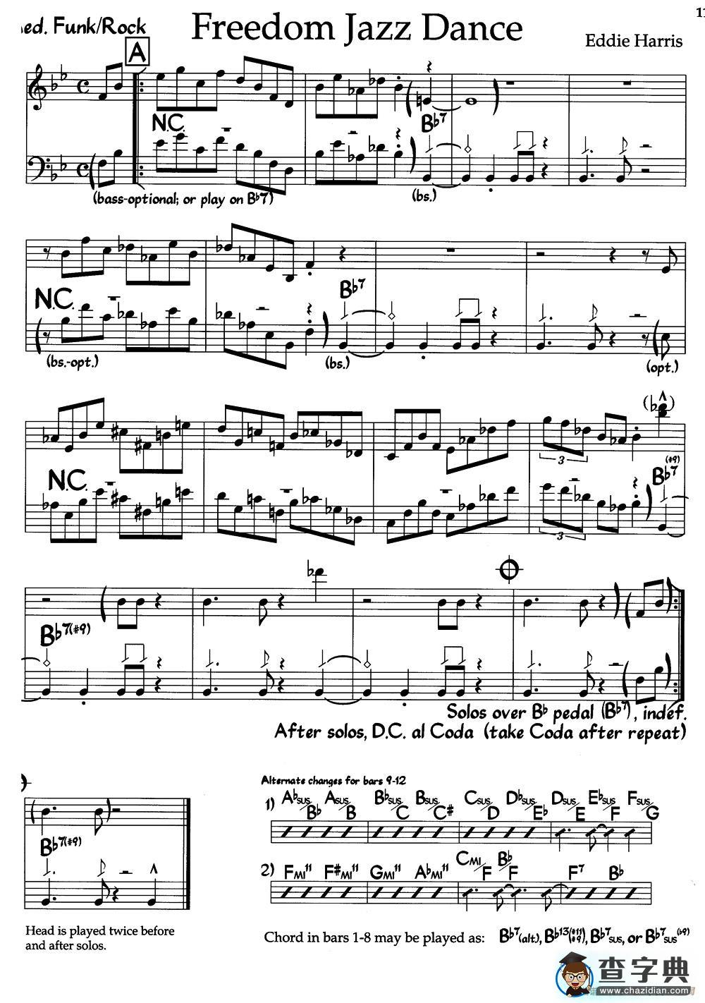 Freedom Jazz Dance（自由爵士舞）（爵士钢琴曲）钢琴谱