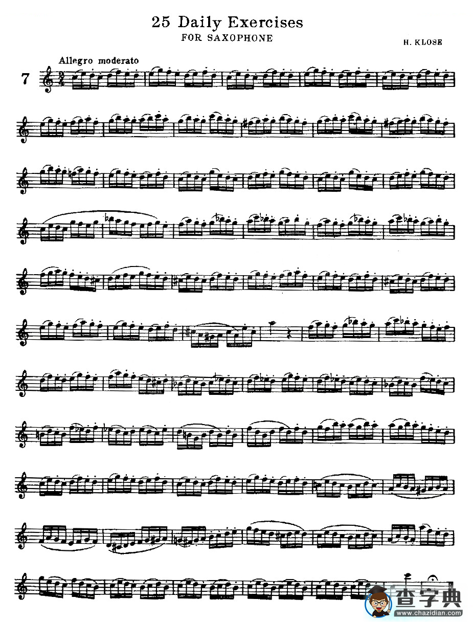 25 Daily Exercises 之7萨克斯谱