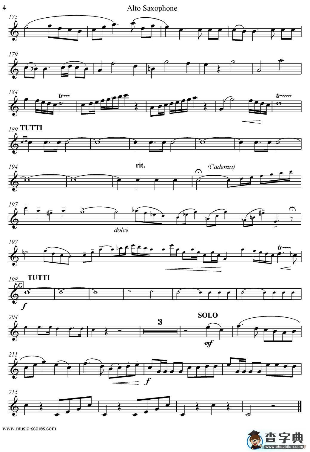 Mozart：Concerto KV495 No.4-1st（中音萨克斯）萨克斯谱