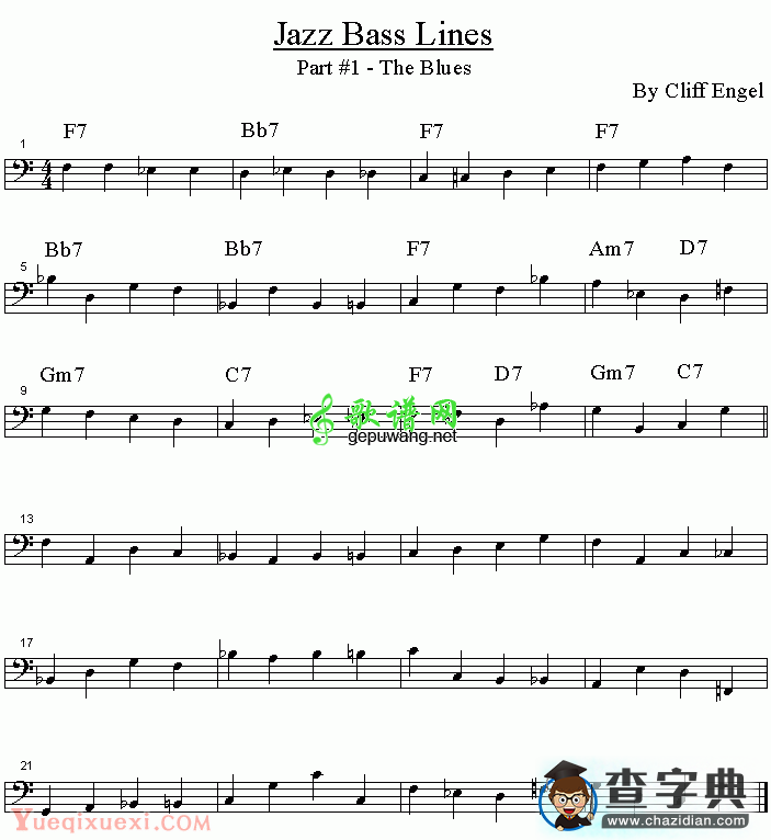 WALKING BLUES 系列贝斯吉他曲谱