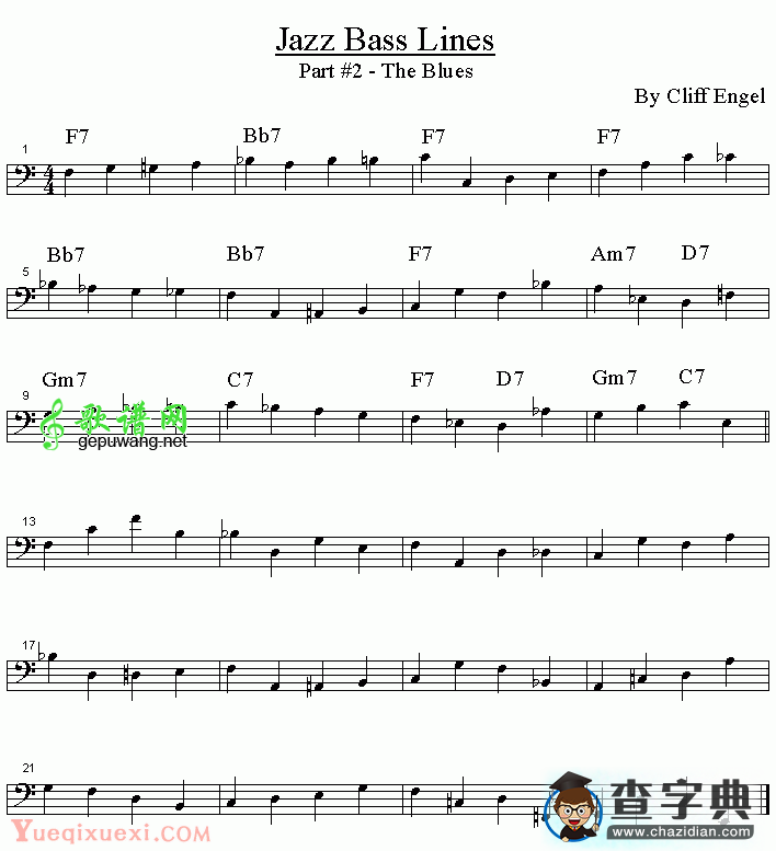 WALKING BLUES 系列贝斯吉他曲谱