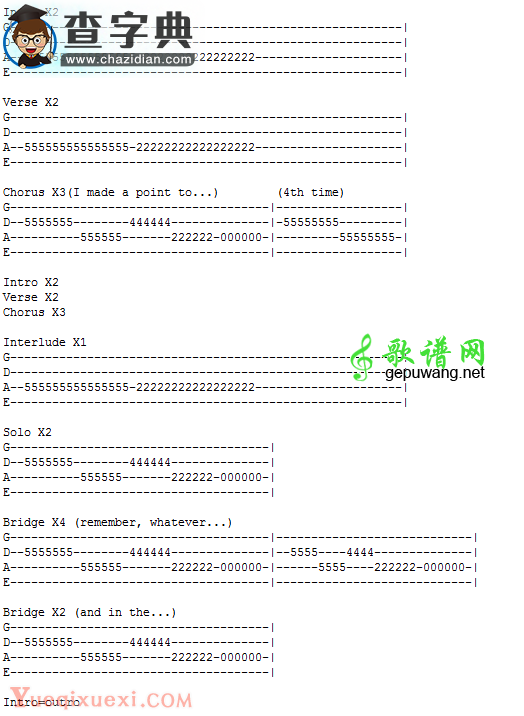 whatsername贝斯谱