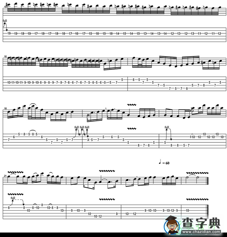 海阔天空尾奏吉他谱_海阔天空尾奏吉他曲谱