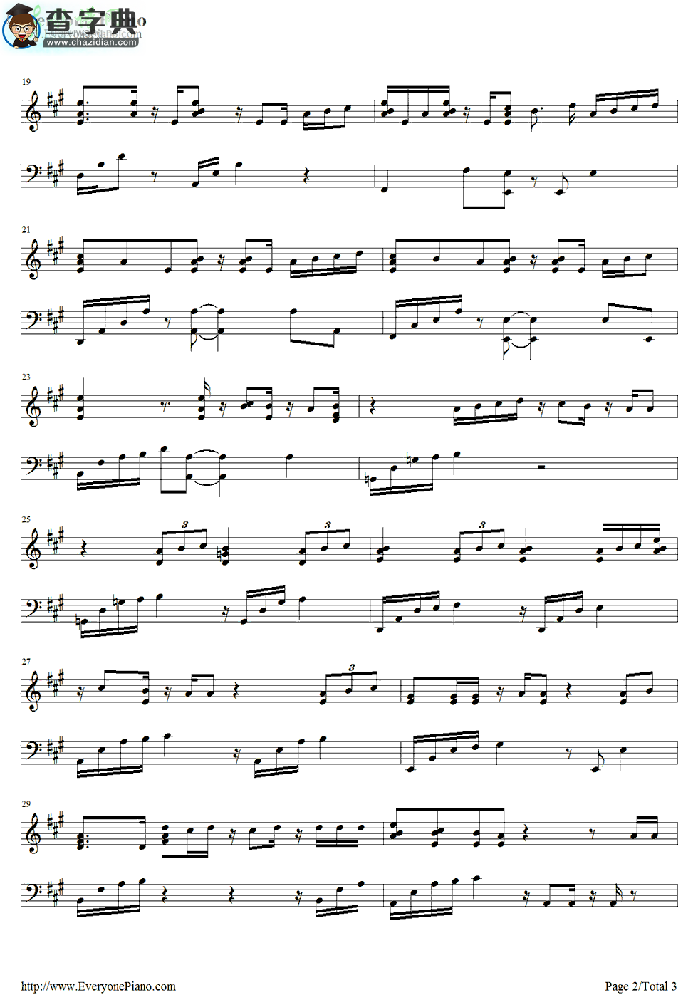 【Angel(Into Your World)钢琴谱】五线谱
