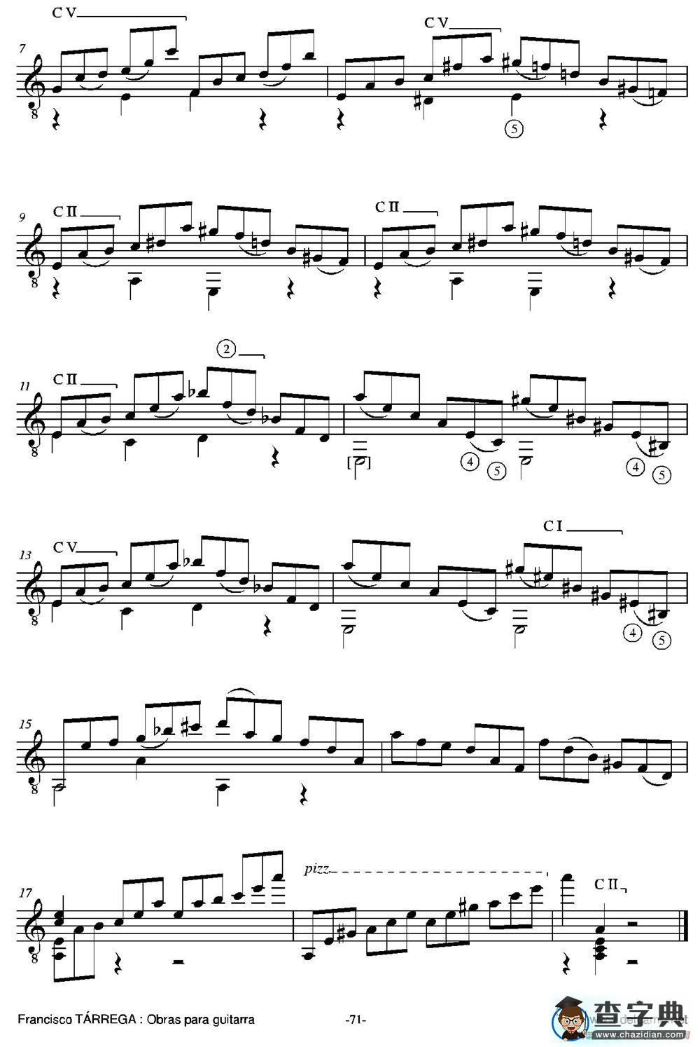 PRELUDIO NUMERO 13(Arreglado sobre un fragmento de opus 99 n2 Robert Schumann)（古典吉他）吉他谱