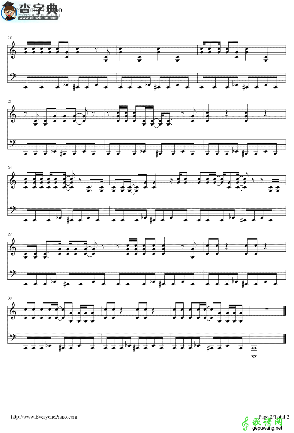 【Baby Got Back钢琴谱】Baby Got Back双手钢琴简谱