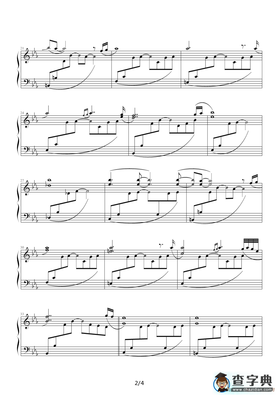月光下的思念（巴特尔作曲版）钢琴谱