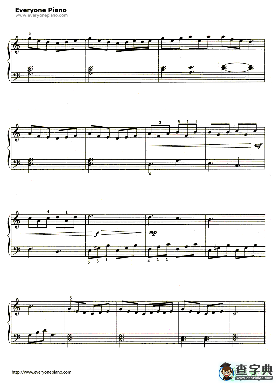 【晨曲钢琴谱】